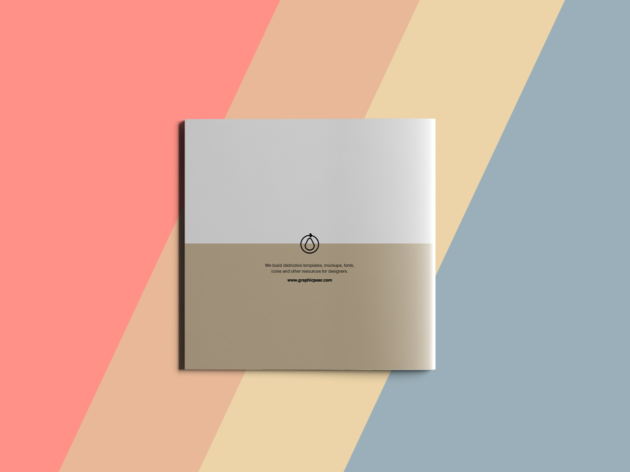 方形宣传册内页印刷效果图样机PSD模板 Square Brochure Mockup PSD插图(7)