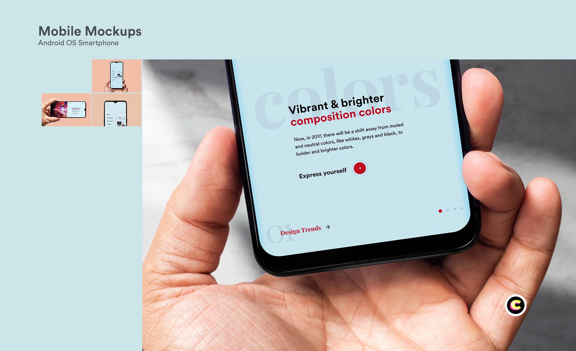 滴水屏智能手机屏幕预览样机模板 Mobile Mockups插图(2)