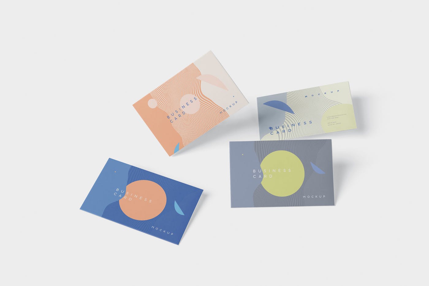 企业名片设计散落效果图样机模板 Business Card Mock-Up插图(2)