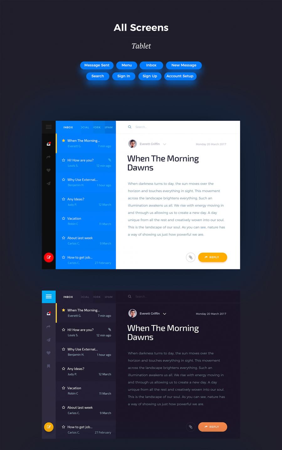 一套支持多种设备分辨率的邮件UI KITS下载[PSD,Sketch]插图(3)