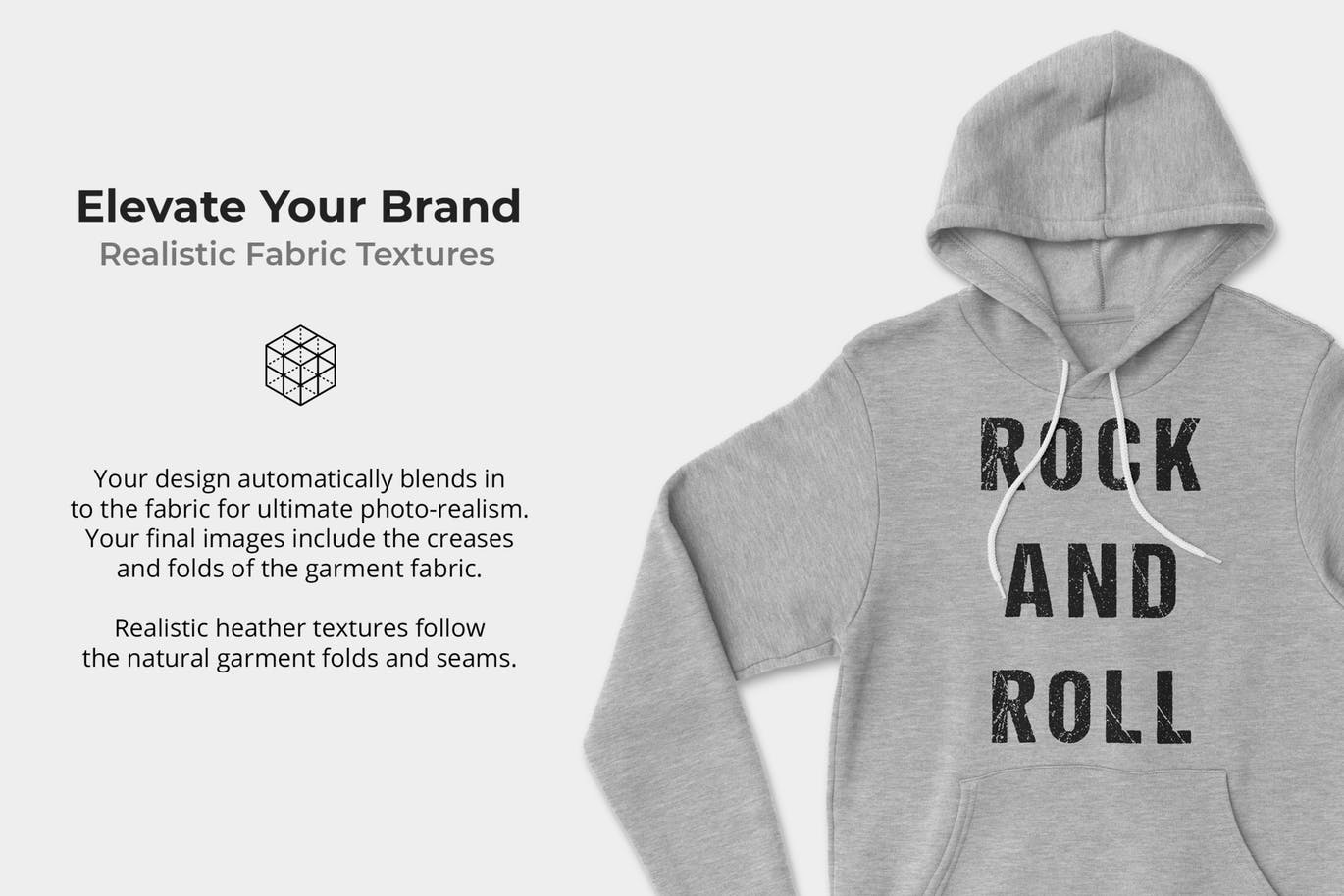 连帽卫衣胸前印花图案设计预览样机素材库精选 Pullover Hoodie Sweatshirt Mockups插图(3)