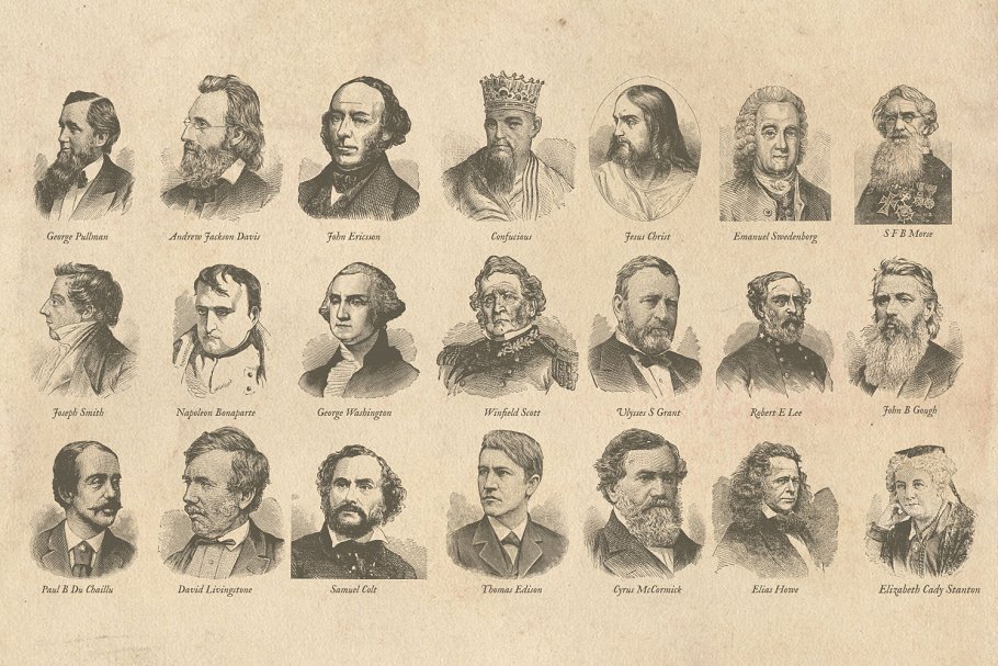 旧时代绅士&淑女人像插画素材 Vintage Lords & Ladies Graphics插图(3)