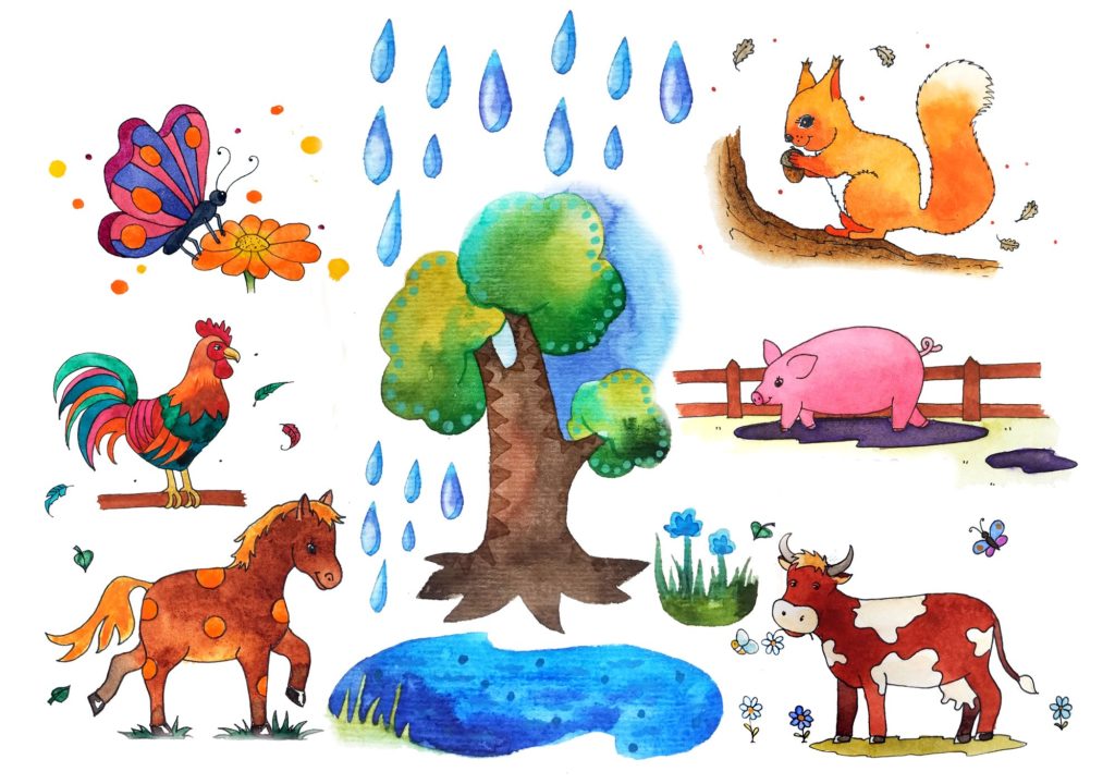 一大波儿童水彩手绘无缝背景素材下载[psd,png,jpg]插图(1)