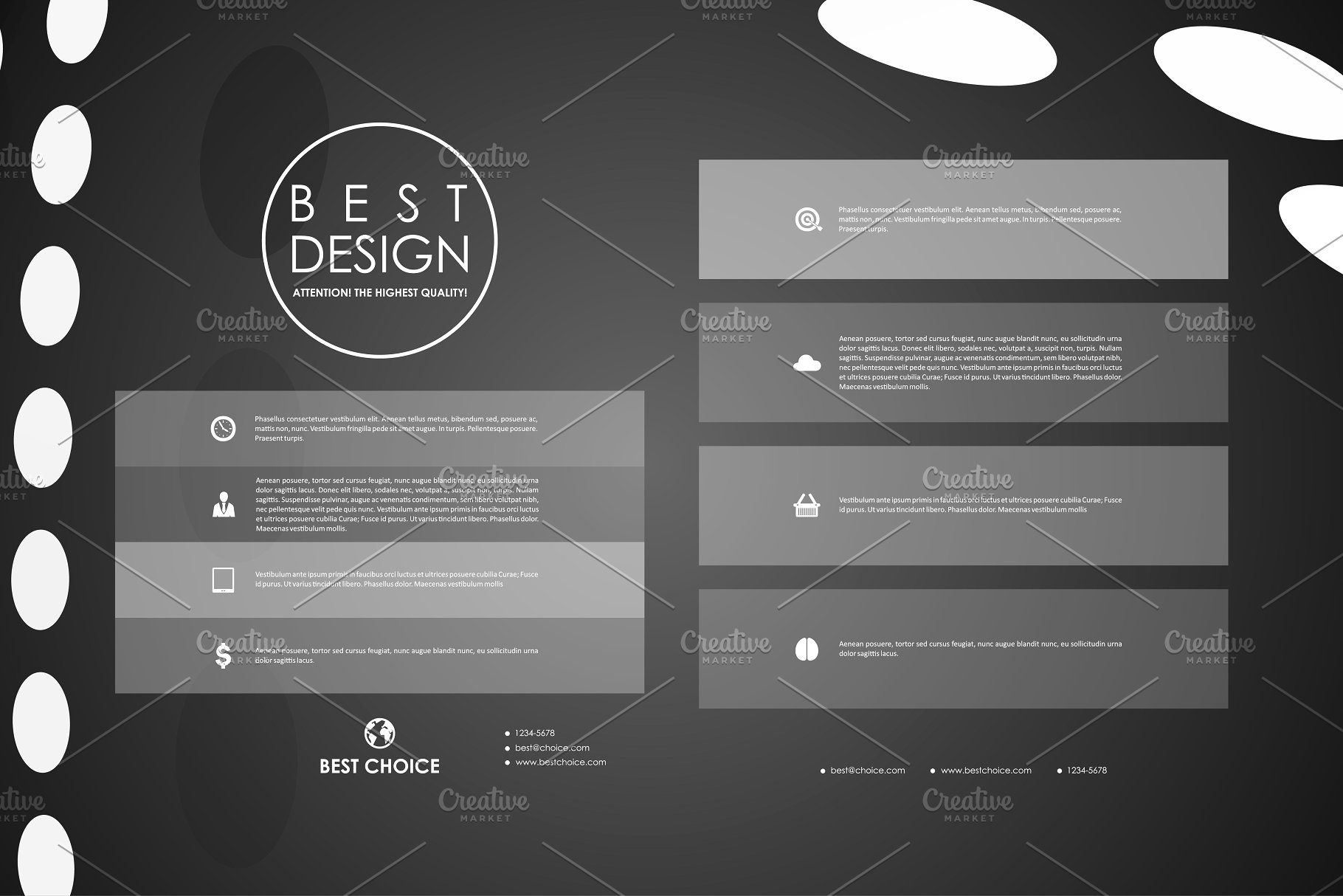 抽象彩色几何椭圆图形宣传册模板 Brochure Templates插图(16)