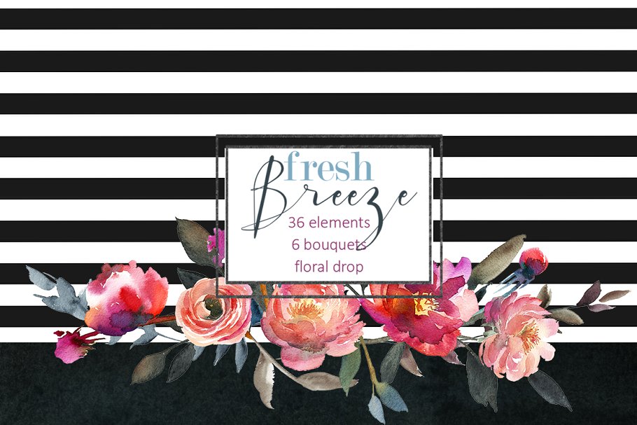 桃色牡丹水彩剪贴画 Peach Peonies Watercolor Clipart插图(7)