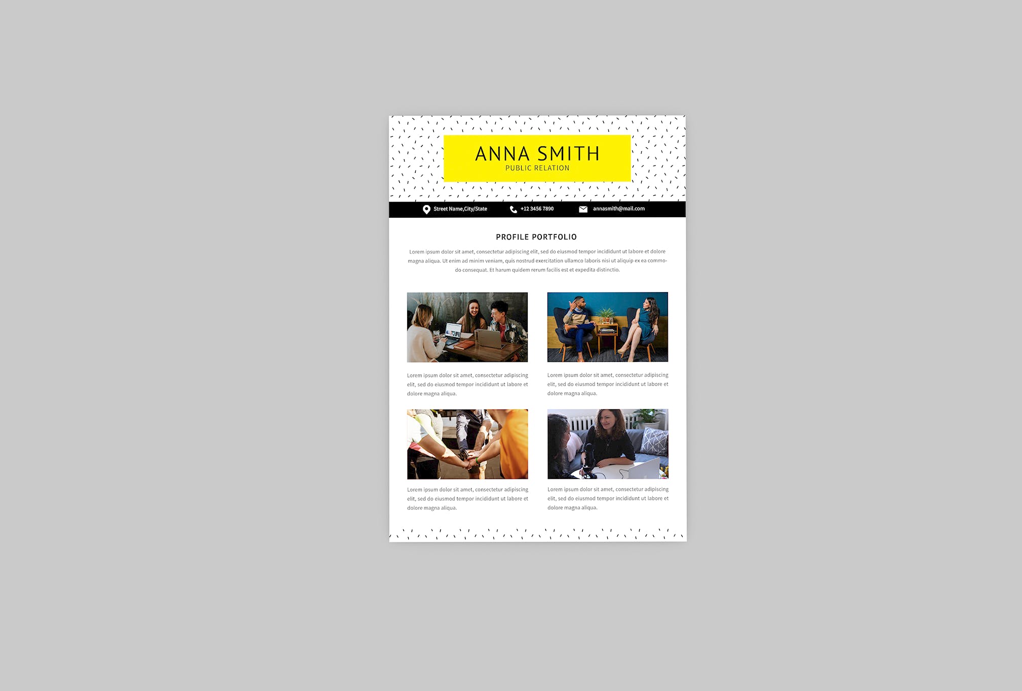 公共关系经理三合一简历表设计模板 Public Relation Resume Designer插图(3)