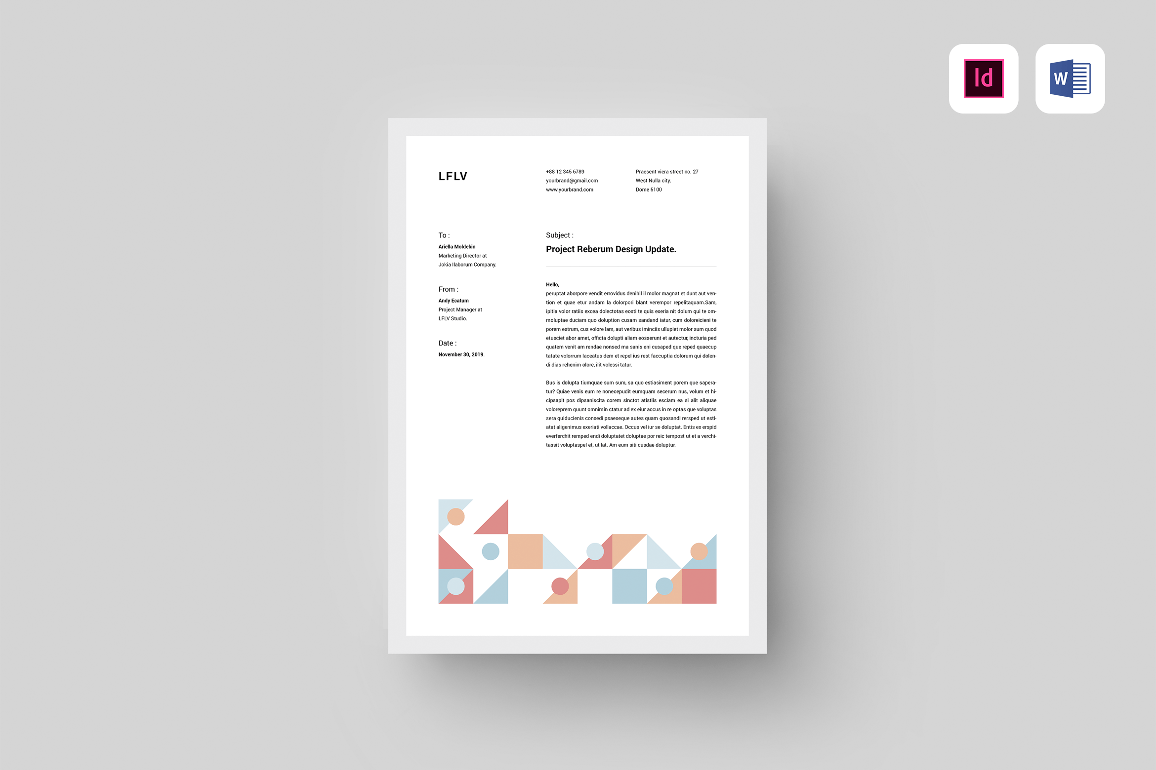 企业标准化信笺版式设计模板 Letterhead插图