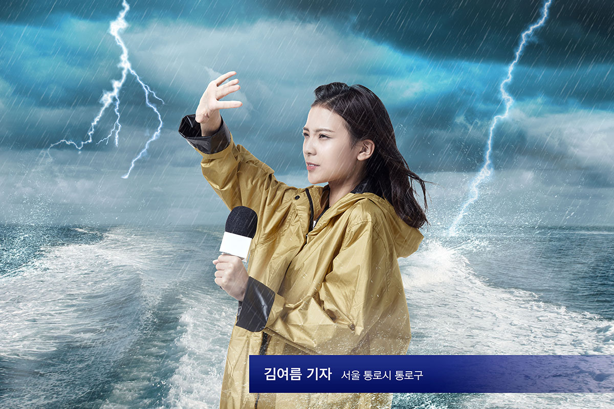 雷暴台风恶劣天气场景海报素材插图