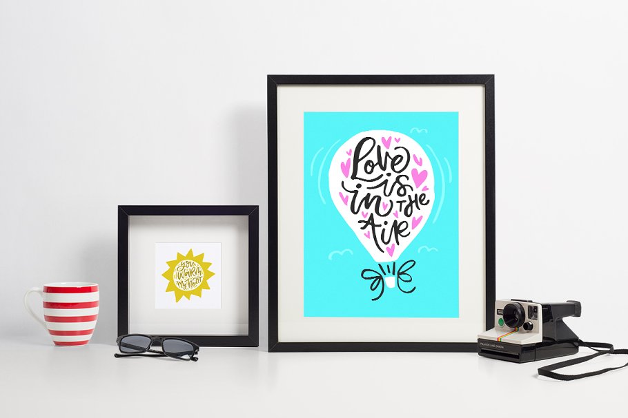 110个手写风格情人节浪漫祝福语插画 Valentine’s Day Lettering Pack插图(16)