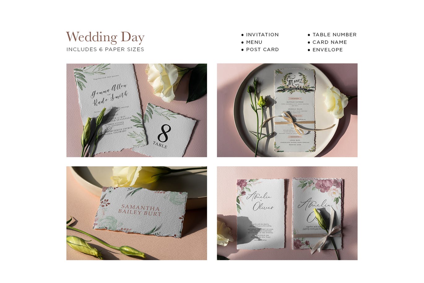 婚礼邀请设计素材效果预览样机套装 Wedding Day Mock-Up Tenderness插图(9)