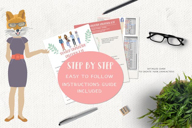 水彩卡通人物形象设计工具 Custom Character Creation Kit插图(15)