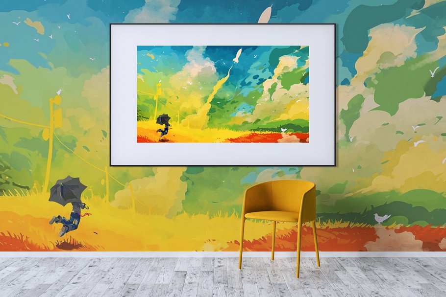 卧室&客厅相框画框样机大合集 10 x Interior Backgrounds 03插图(11)