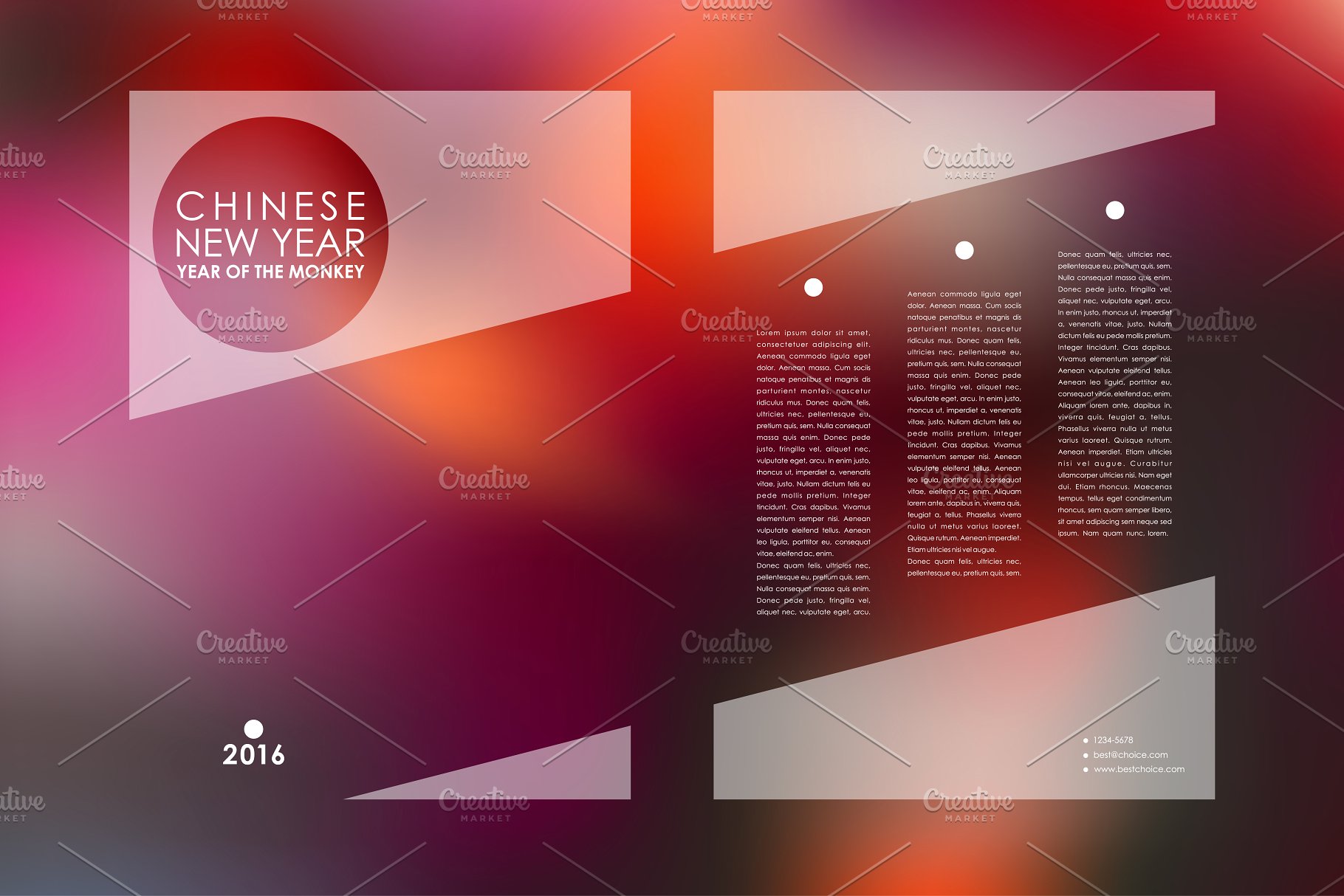 中国新年主题配色画册模板 Chinese New Year Brochures插图(2)