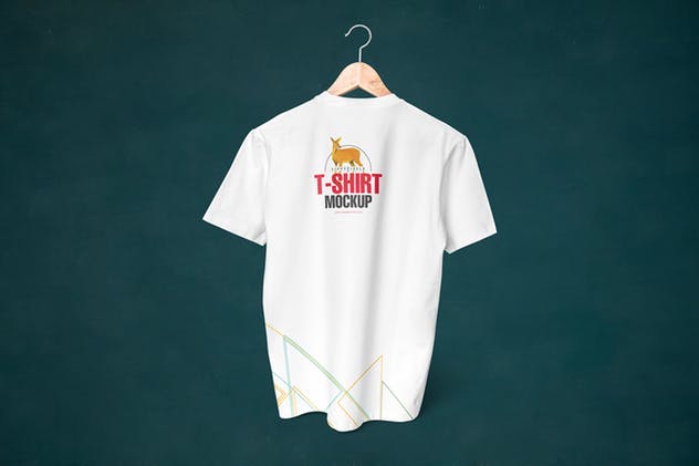 7组圆领时尚印花T恤服装设计样机 7 Round Neck T-Shirt Mockups插图(9)