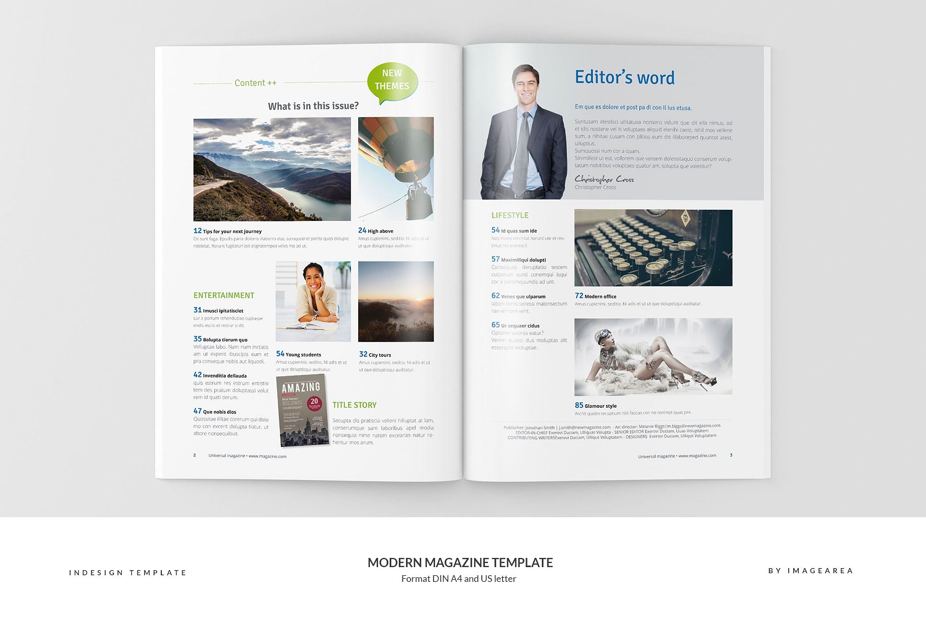 现代摩登城市宣传杂志画册模板 Modern Magazine Template插图(2)