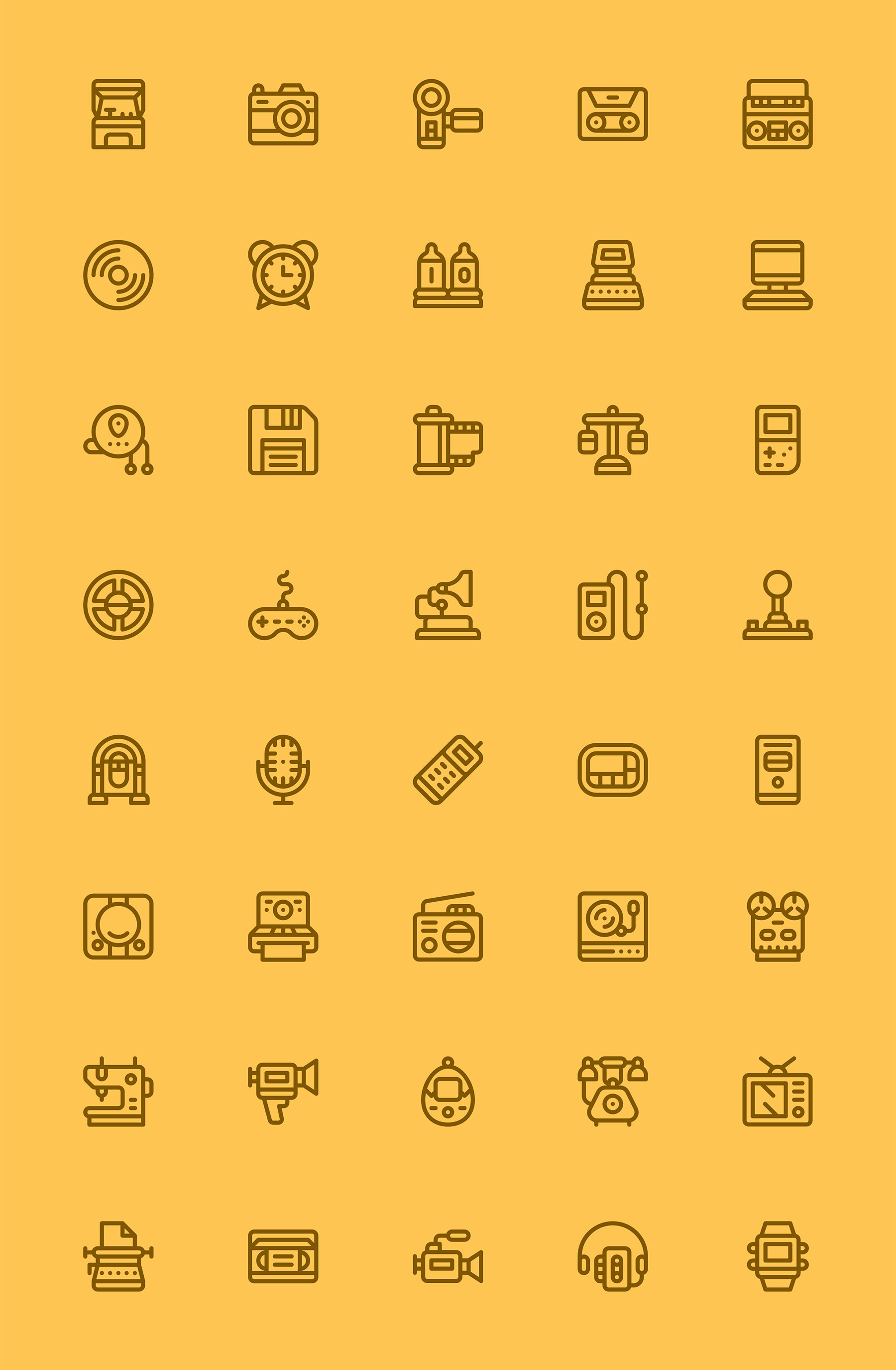 40 枚复古电子图标