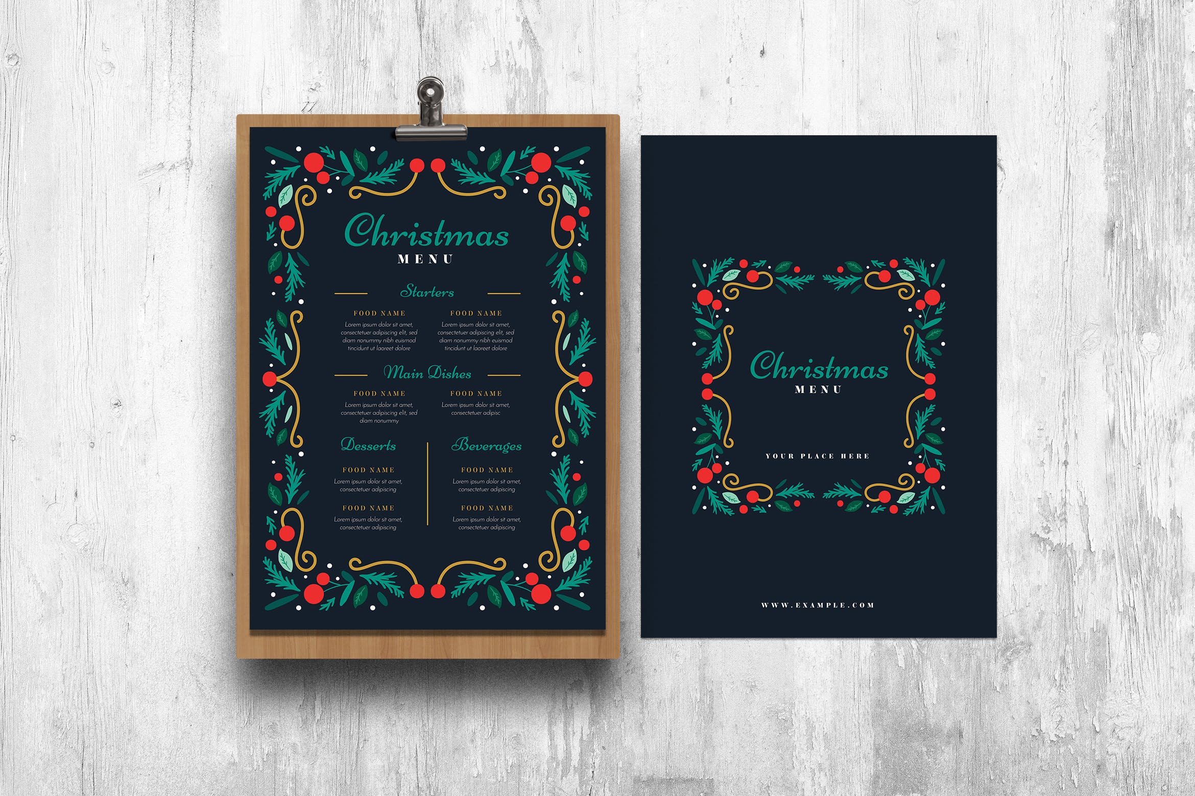 圣诞节主题餐厅菜单设计模板 Special Christmas Menu插图