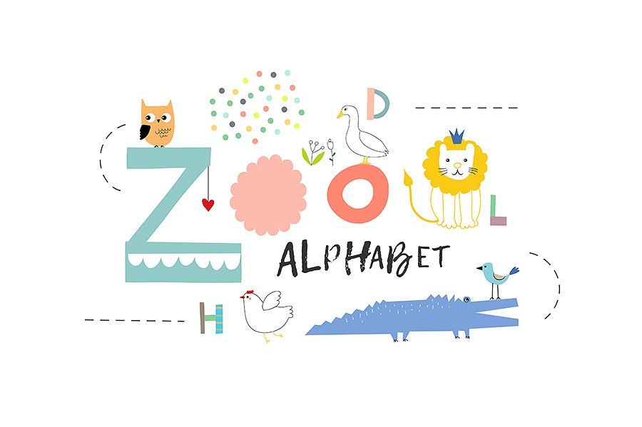 6款可爱时尚的字母表插画 6 ALPHABETS插图(13)