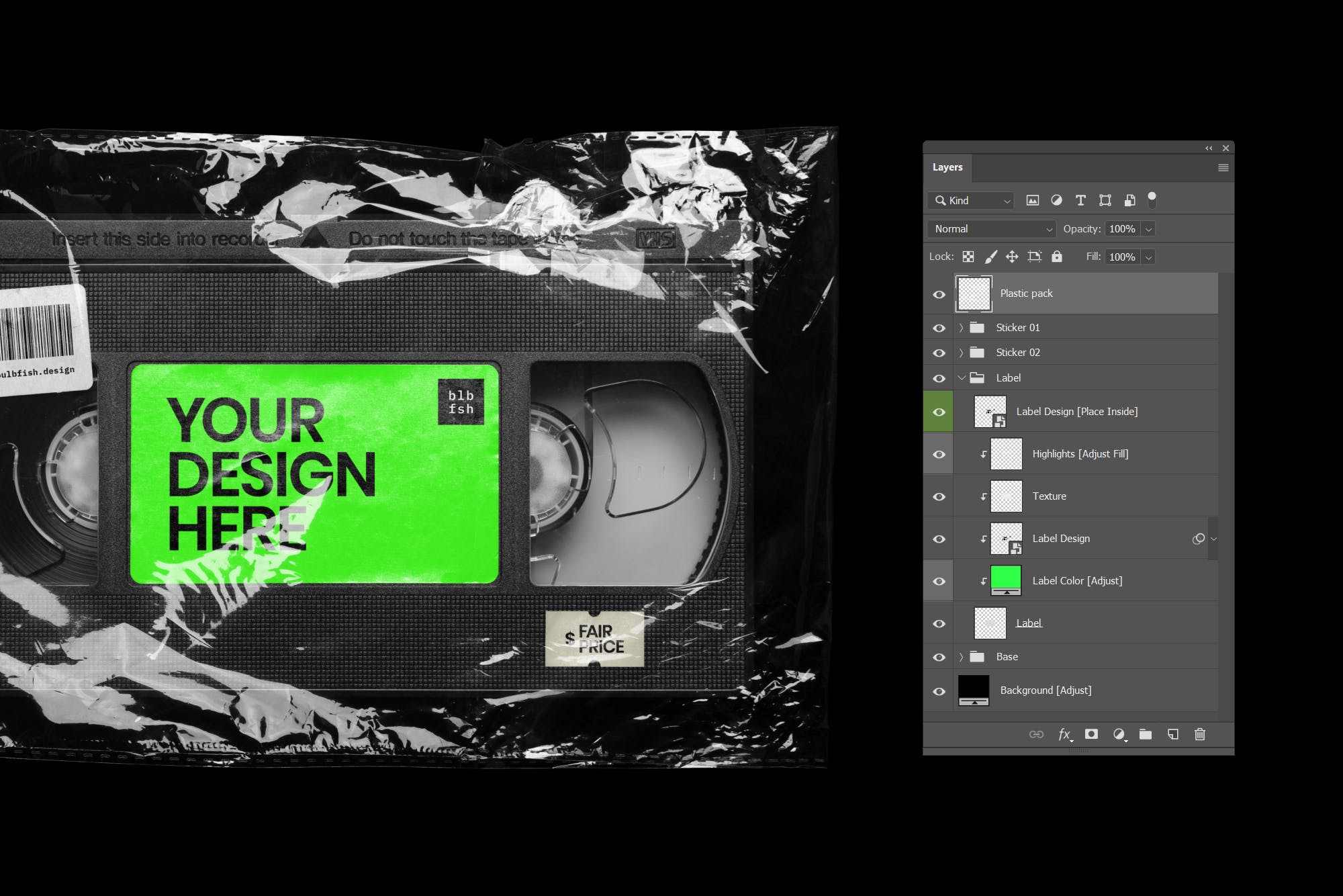 VHS磁带设计效果图素材库精选样机 VHS Cassette Mockup插图(3)