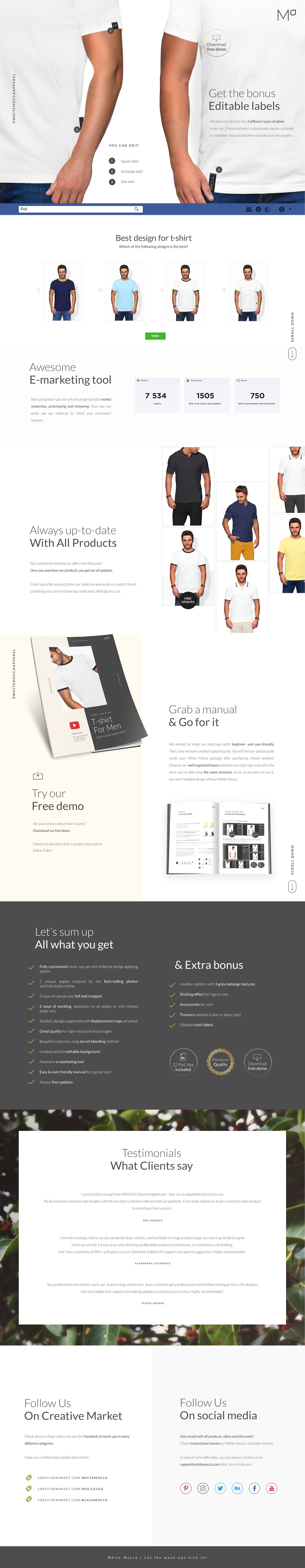 时尚简约男士T恤样机插图(5)