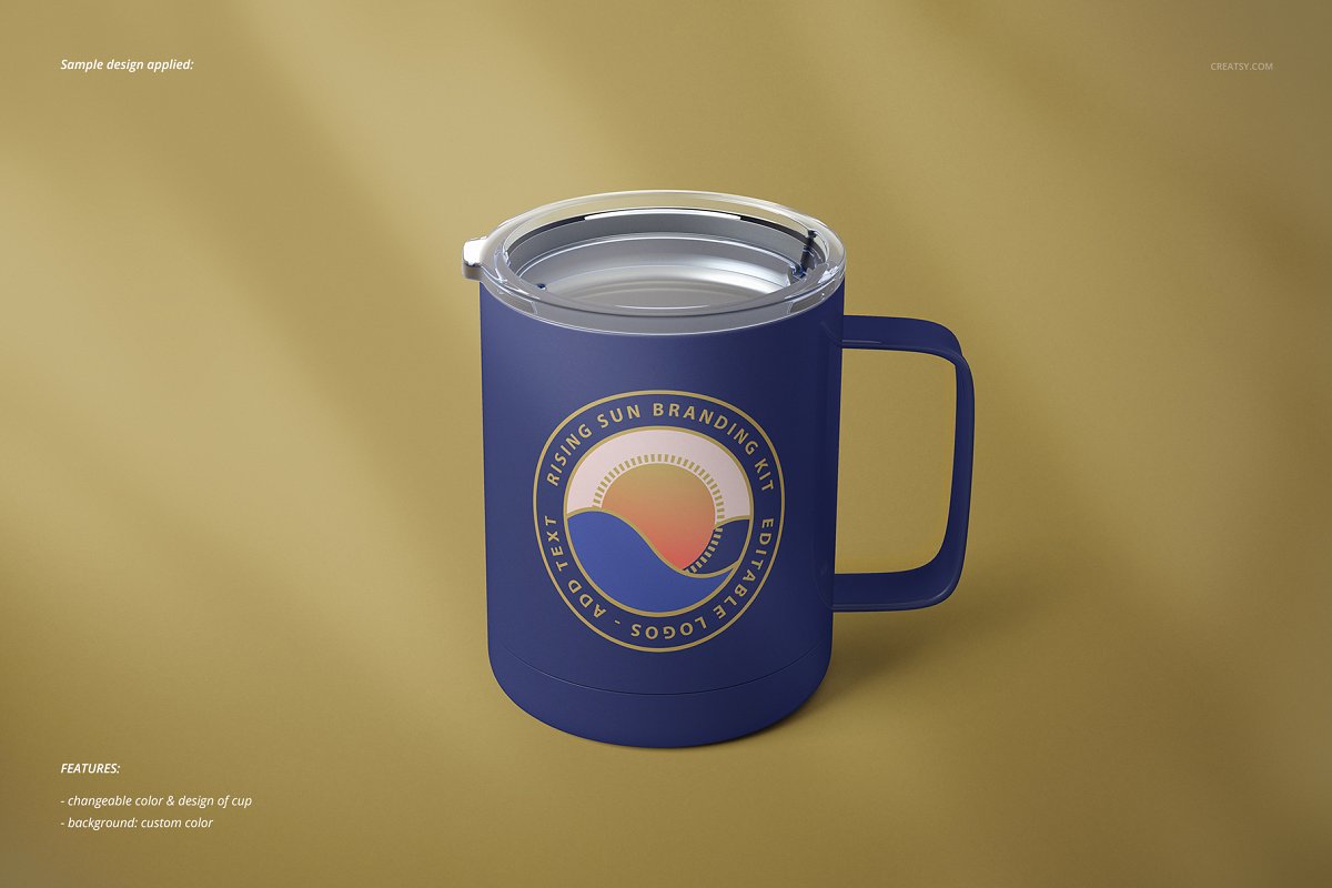 10oz不锈钢咖啡杯样机套装Stainless Coffee Cup Mockup插图(7)