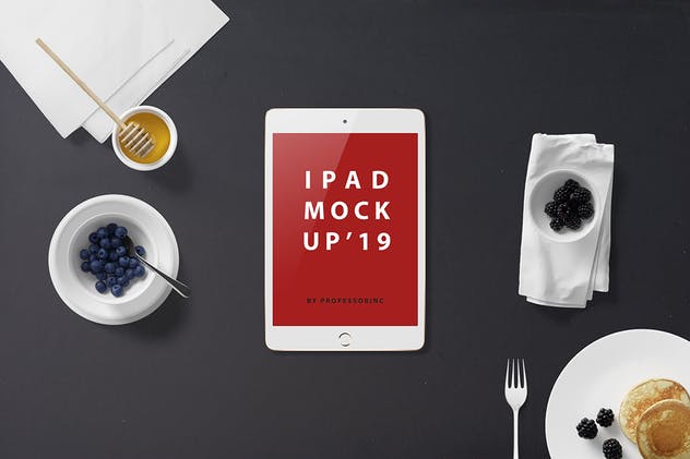 西式早餐场景iPad Mini设备展示样机 iPad Mini Mockup – Breakfast Set插图(6)
