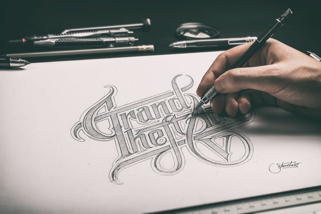 素描手绘作品展示样机模板 Sketch / Hand Drawn Mockup Set插图(4)