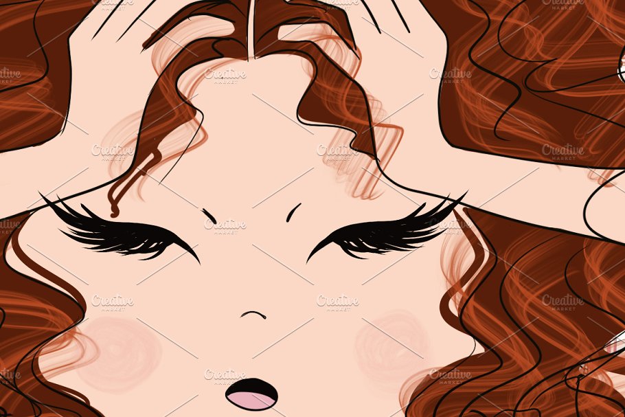 手绘卡通女性形象合集 Collection of 4 Sets Girls插图(7)