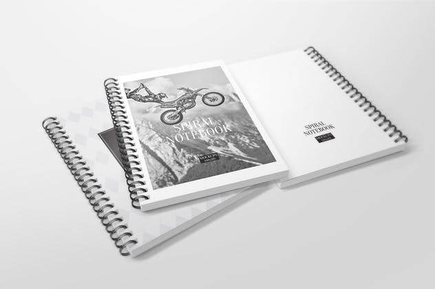A5规格活页记事本样机 A5 Spiral Notebook Mockups插图(5)
