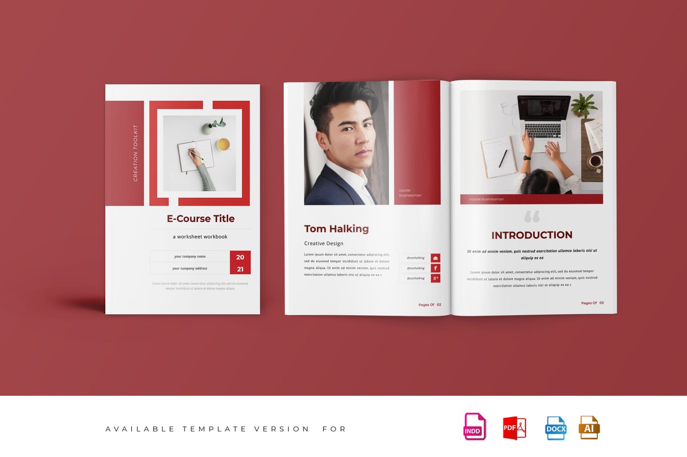 电子课程效率手册设计模板 eCourse Workbook Template插图
