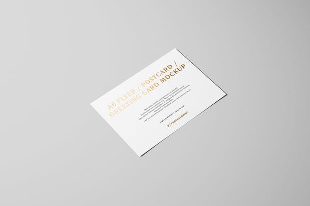 A6传单/明信片/贺卡铝箔冲压特殊工艺样机 A6 Flyer / Postcard / Greeting Card Mockup插图(6)