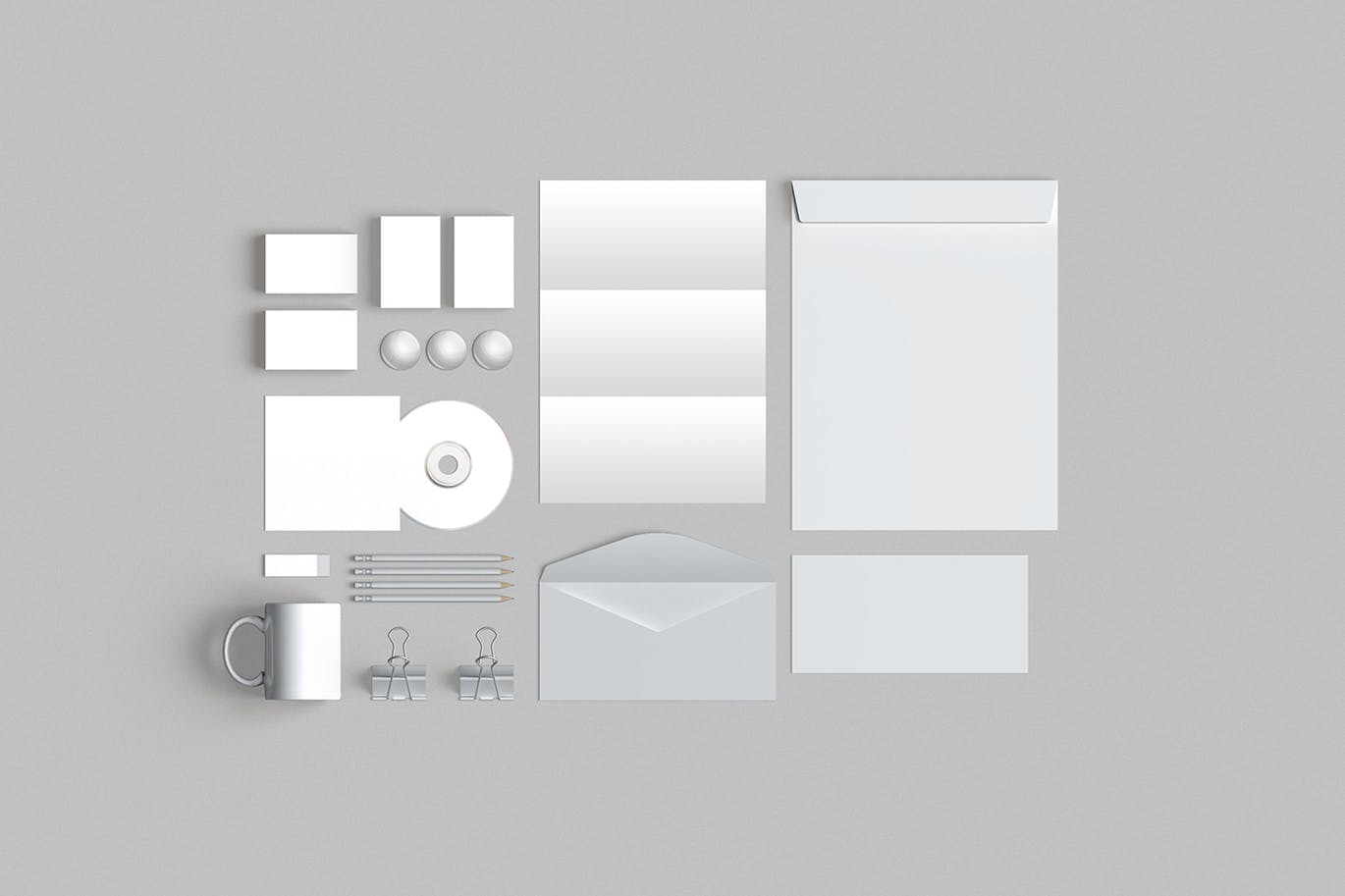 品牌VI标识设计企业办公文具素材库精选模板01 Brand Identity / Stationery Mockup 01插图(1)