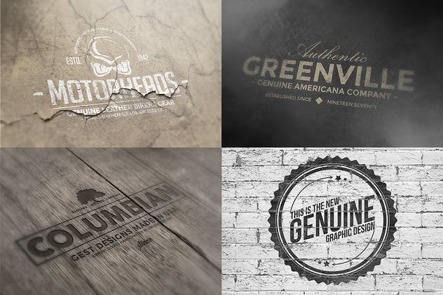 复古Logo墙体展示样机模板合集 Logo Mock-ups Vol.1插图(3)