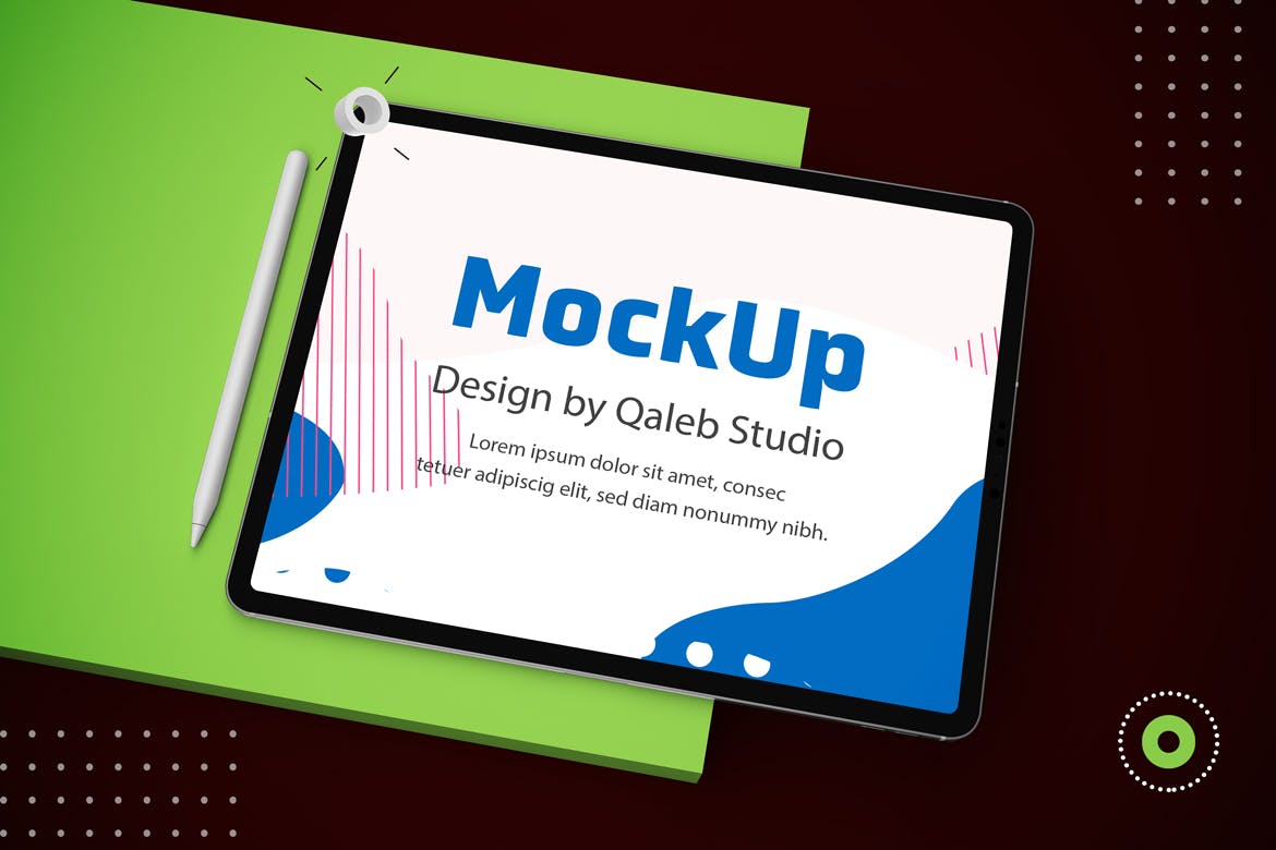 抽象设计风格iPad Pro平板电脑屏幕效果图素材库精选样机v2 Abstract iPad Pro V.2 Mockup插图(7)