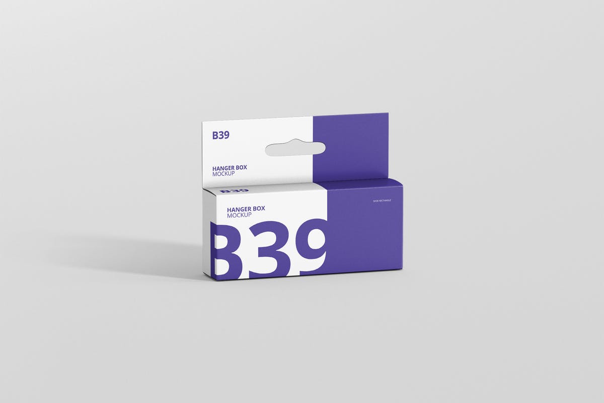 带挂钩的宽小矩形盒子样机 Box Mockup – Wide Small Rectangle with Hanger插图
