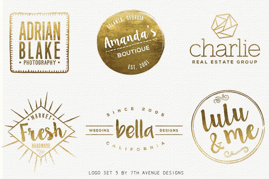 优雅文字Logo设计模板 Logo Set 5插图