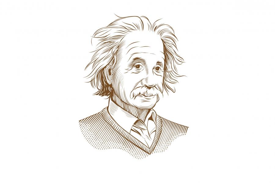 素描爱恩斯坦人物图案 Albert Einstein插图