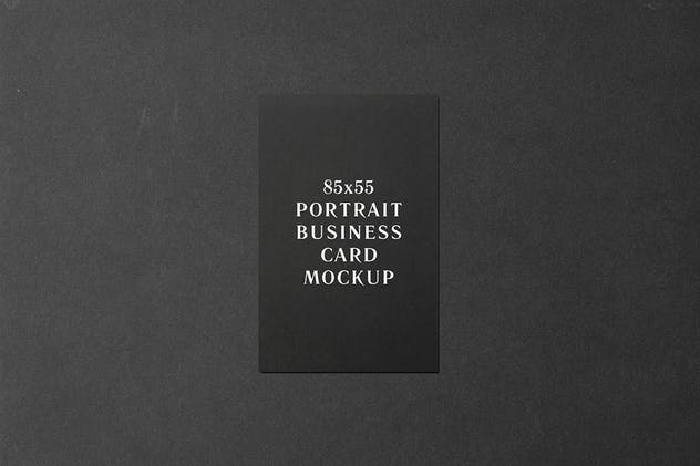 商业品牌卡片/贺卡样机模板 85×55 Portrait Business Card Mockup插图(1)