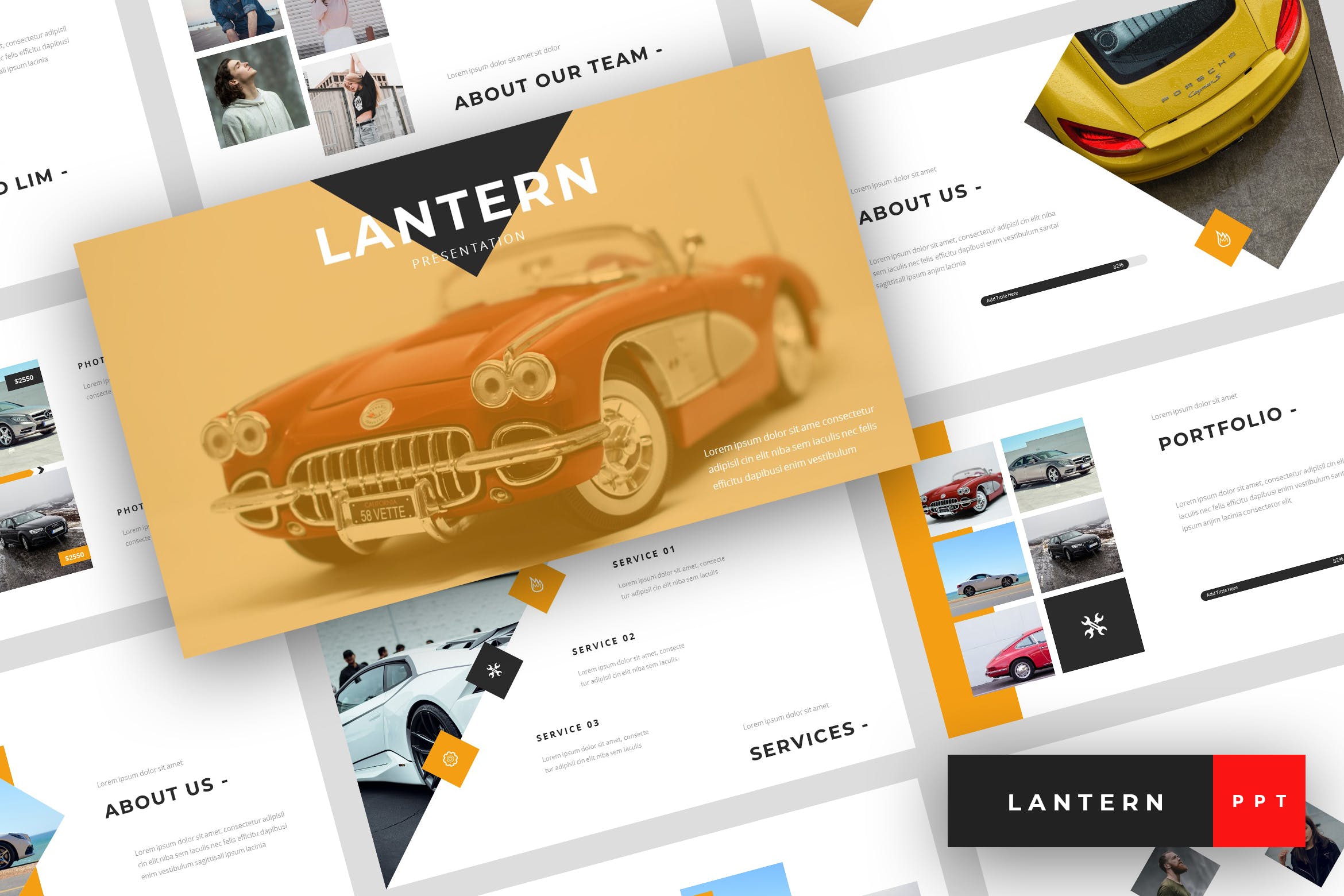汽车介绍/汽车文化/汽车销售主题PPT幻灯片模板 Lantern – Car Dealership PowerPoint Template插图