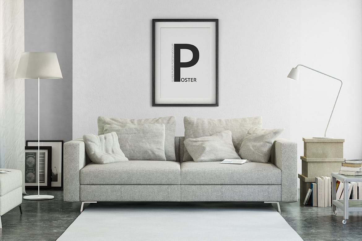 A3/A4规格海报设计画框样机模板 A3 / A4 Poster Mock-up插图(3)