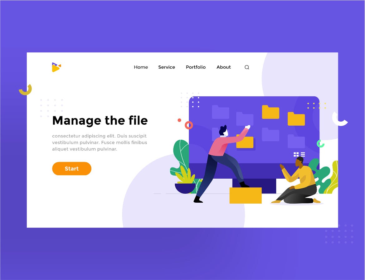 文件&文件夹管理主题矢量插画素材v1.6 Manage the file and folder Illustration 1.6插图(1)