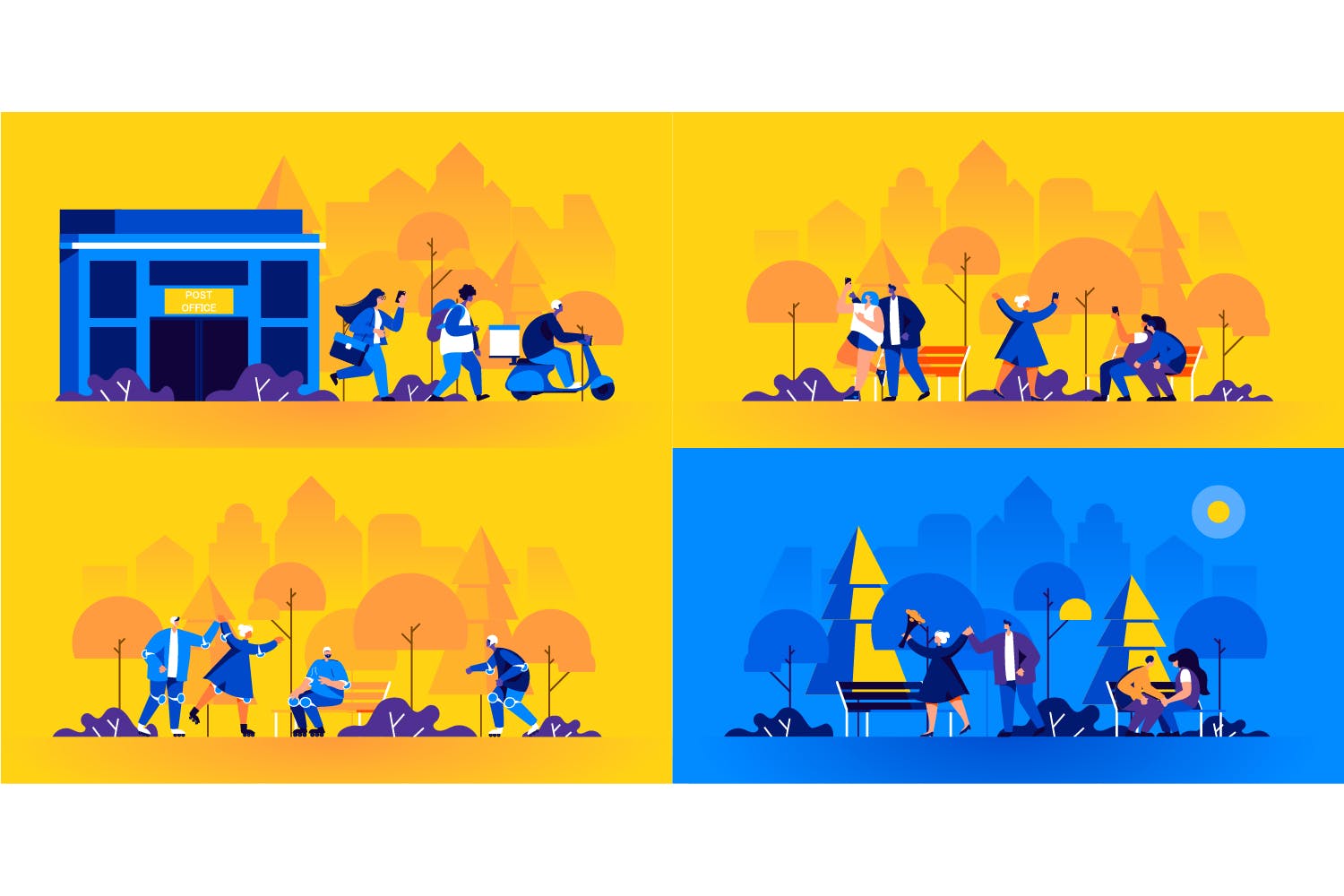 扁平设计风格人物场景网站&APP设计矢量插画素材 Flat People Scene Situation Landing Page插图(4)