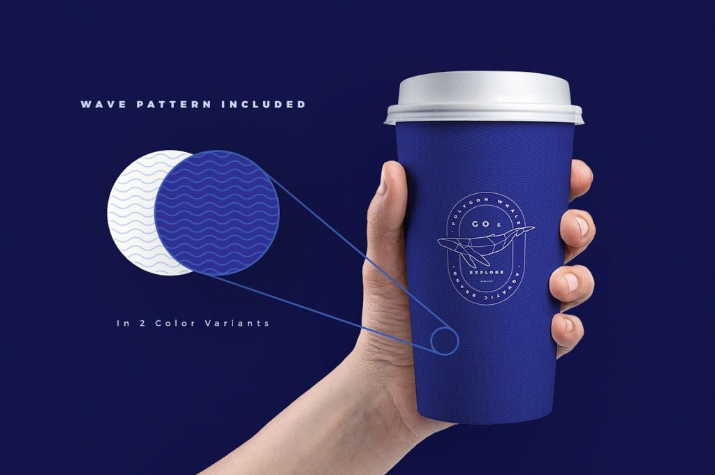 超高格调复古多边形鲸鱼矢量标示下载[AI, EPS]插图(2)