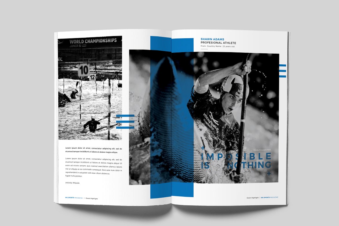 现代极简独特的体育杂志模板下载 Sports Magazine [indd]插图(3)