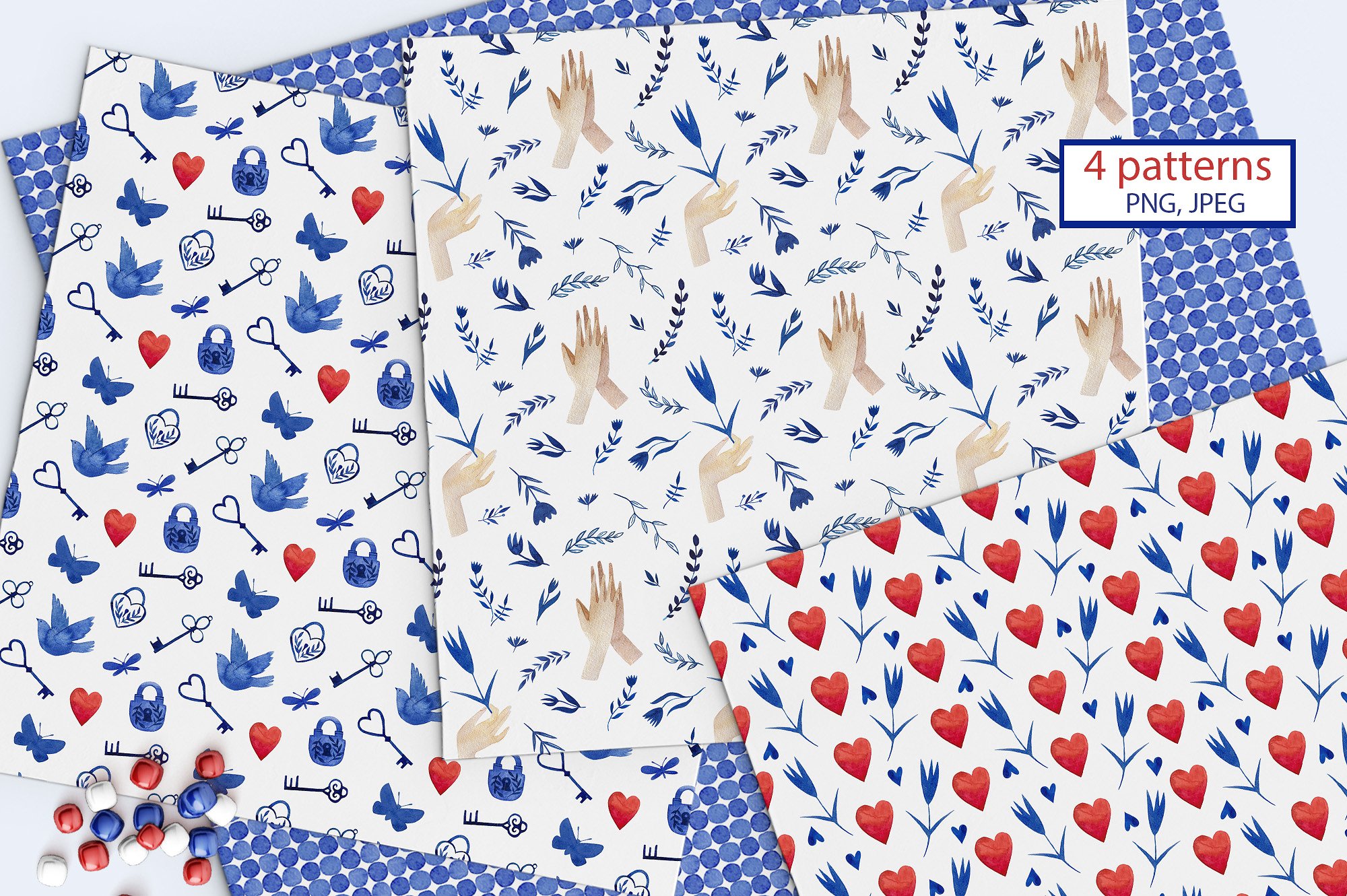 个性特别情人节水彩艺术画素材包下载插图(3)