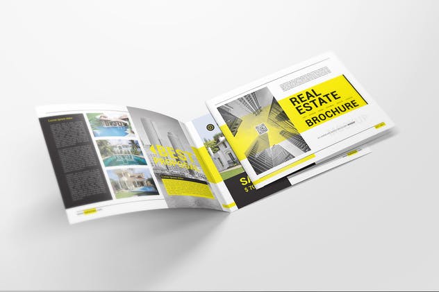 A4双折页宣传册样机模板V2 A4 Bifold Brochure Mockups 02插图(2)