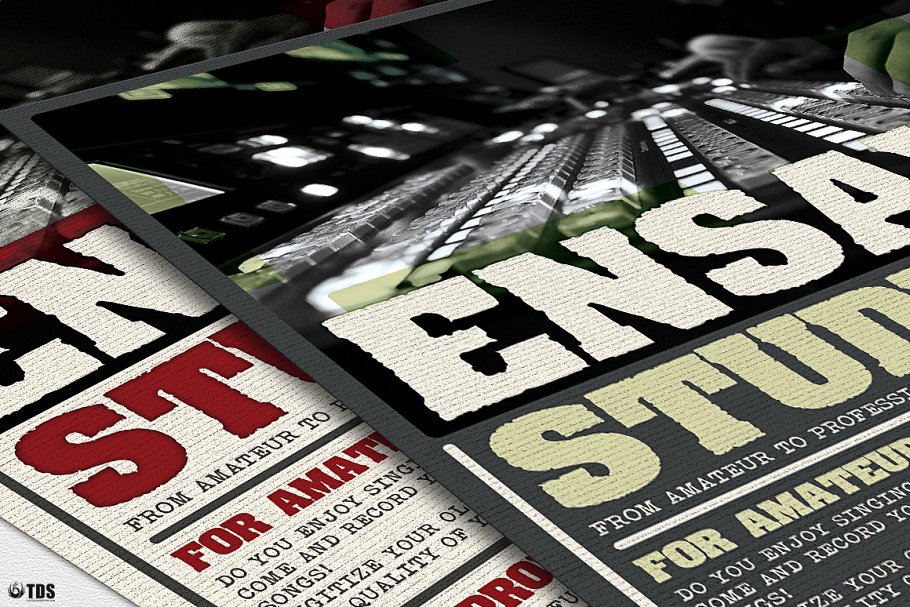 音乐工作室宣传传单PSD模板 Music Studio Flyer PSD插图(5)