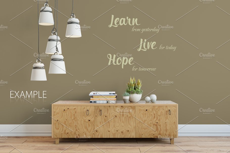 客厅卧室墙纸&相框画框样机模板合集 Interior Wall & Frames Mockup – 2插图(24)