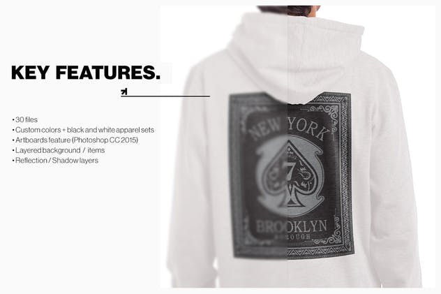 时尚印花T恤/长袖/运动连帽衫服装样机 T-Shirt Longsleeve Sweatshirt Hoodie Mockup插图(7)