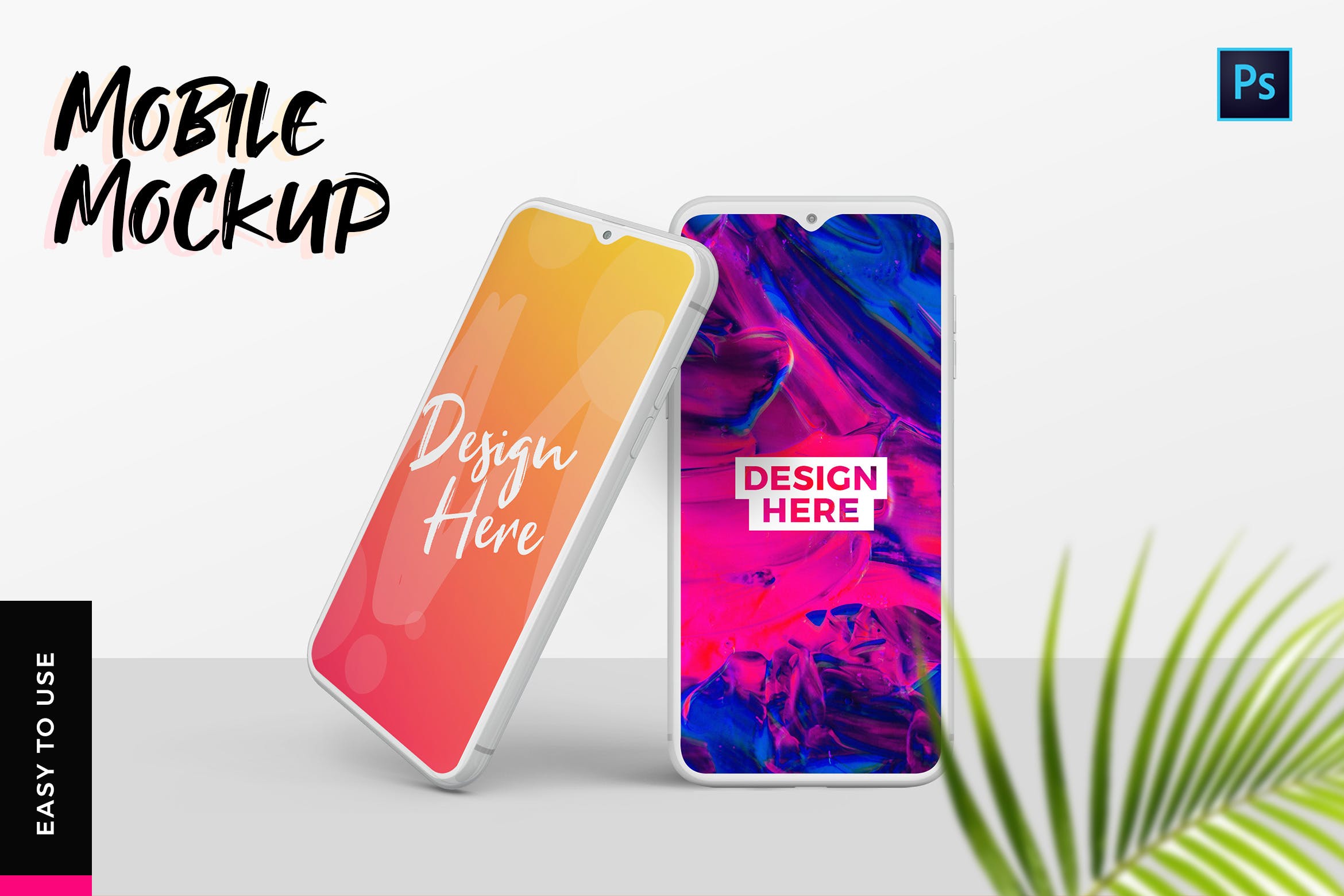 水滴屏手机UI设计展示效果图素材库精选样机 Mobile Mockup插图